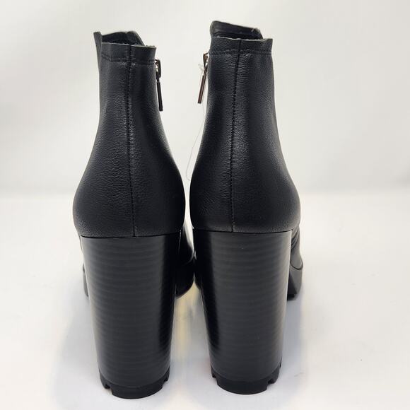 Kenneth Cole Justin Lug Sole Chelsea Ankle Boots Women Size 11 Black Leather - Picture 7 of 9